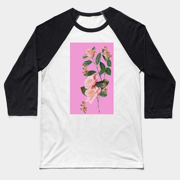 Spring Floral Pink Baseball T-Shirt by AngelBabysArt